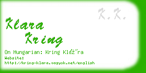 klara kring business card